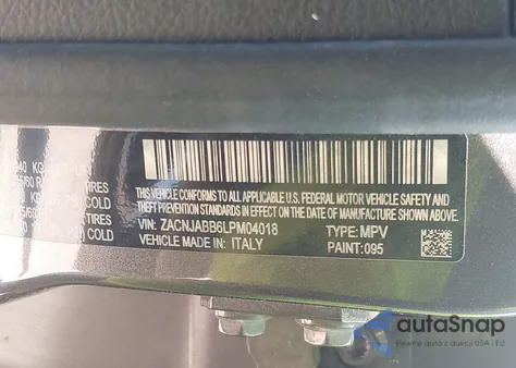 2020 Jeep Renegade Latitude Fwd из США, поврежденный, VIN ZACNJABB6LPM04018